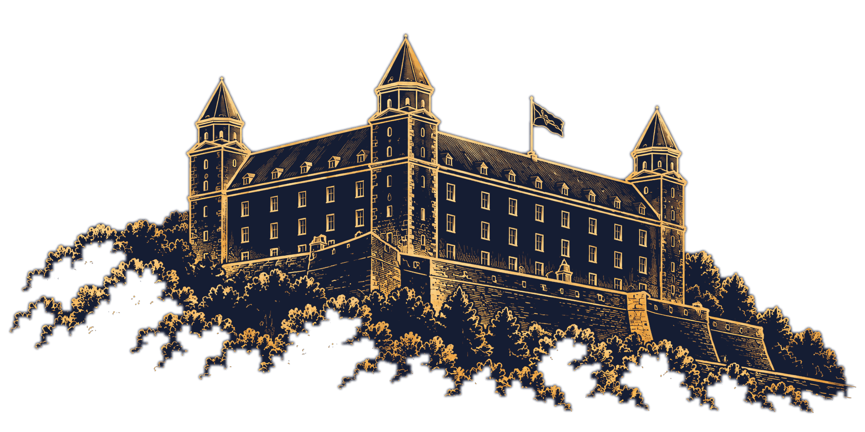 Bratislava Castle – gold engraving